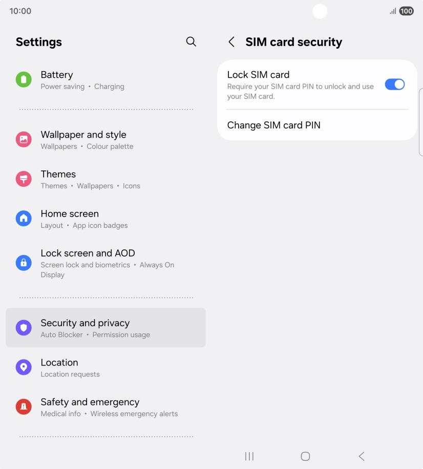 Press Change SIM card PIN.