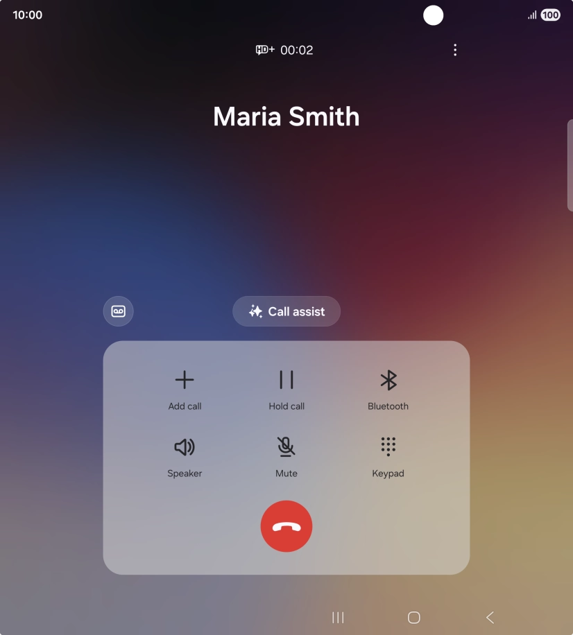 To use Galaxy AI for translation during a call, press Call assist.