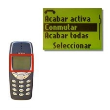 Vaya a Conmutar y pulse Seleccionar para saltar entre las dos conversaciones.