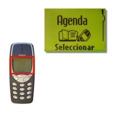 La pantalla muestra Agenda, pulse Seleccionar.