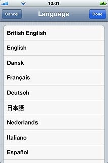 Press the required language.