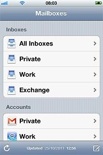 Press the required email account below Inboxes.