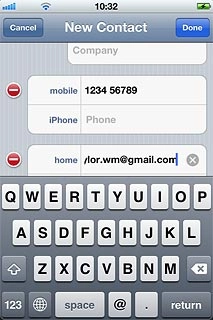Press the field next to the email address.