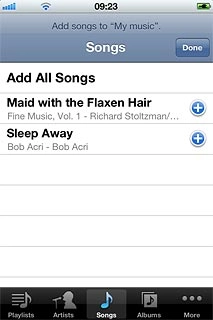 Press the required audio files to select them.