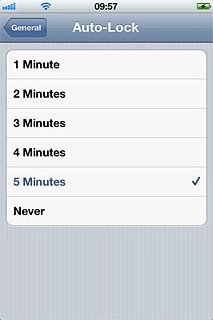 To turn on automatic key lock:Press the required interval.