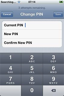 Press Current PIN and key in your current PIN.