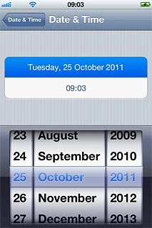 Press Date & Time to go back to the settings.