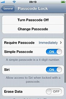 Press Change Passcode.