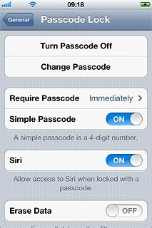 Press Require Passcode.