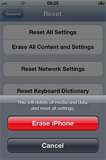 Press Erase iPhone.