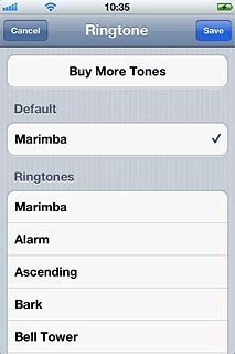 Once you've found a ring tone you like, press Save.