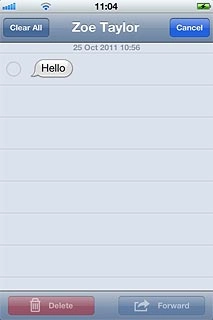 Press the required text message to tick it.