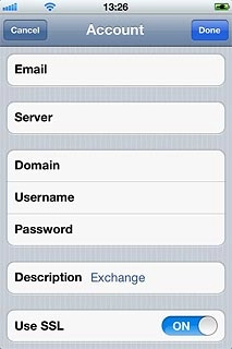 Press the indicator next to Use SSL.Depending on the current setting, security is turned on or off.