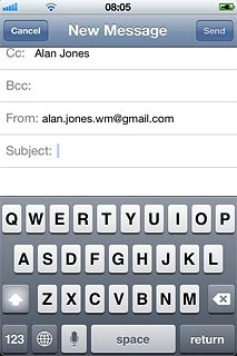 Press Subject and key in a subject for the email message.