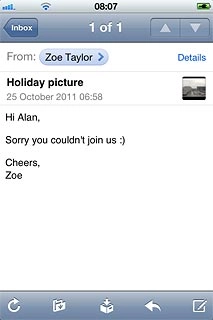 Press the reply icon (an arrow pointing left).