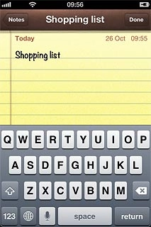 Write the text and press Done.