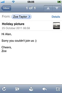 Press the reply icon (an arrow pointing left).