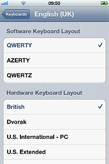 When a keypad type is ticked (V), it's selected.