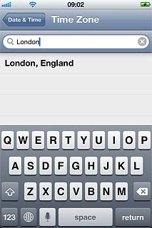 Press the required time zone.