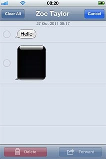 Press the required picture message to tick it.