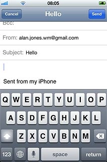 Press the text input field and write the required text.