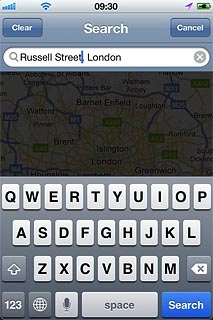 Key in the required destination and press Search.