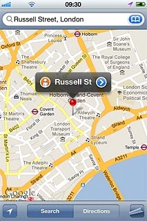 The information field, containing name and address of the destination, is displayed above the destination.