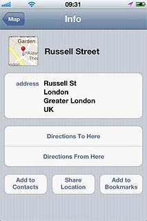 Press Directions To Here.