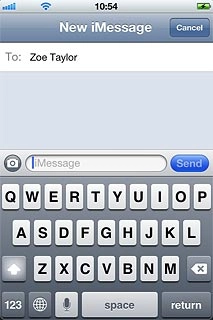 Press the text input field.Write the text for your text message.