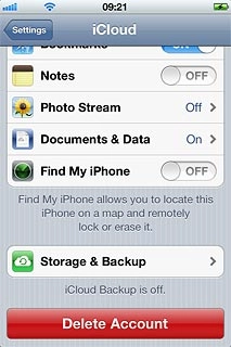 Press Storage & Backup.