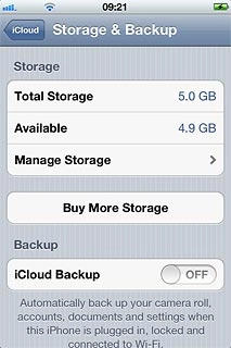 Press the indicator next to iCloud Backup to turn on the function.