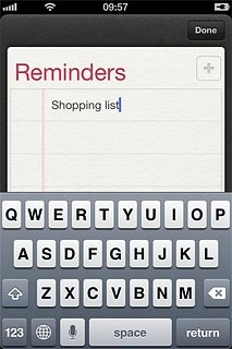 Key in the required text and press Done.