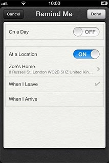 Press the field below At a Location.