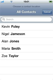 Press the required contact.