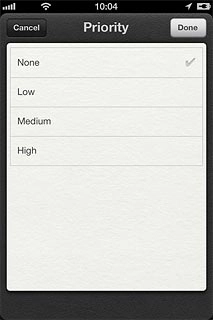 Press None or the required priority.
