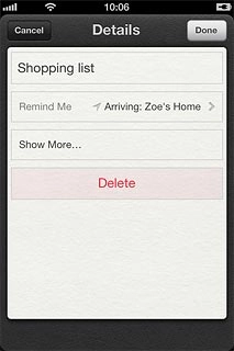 Press Done.Slide your finger left.