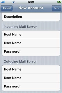 Press Host Name below Outgoing Mail Server and key in the name or IP address of your email provider's outgoing server.Please note that if you can't send email messages when using your email provider's outgoing server, key in smtp.vodafone.net.au (Vodafone's outgoing server).