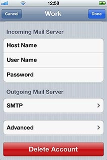 Press SMTP below Outgoing Mail Server.