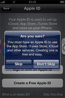 Press Skip.Follow the instructions on the display to activate your phone.