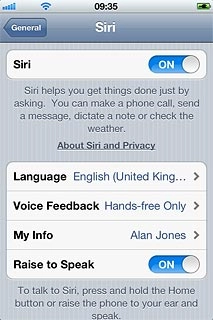 Press the indicator next to Siri to turn on the function.