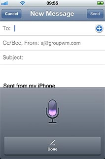 To key in numbers or symbols:Say the required number or symbol.Press Done to end.