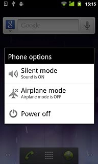 Press Airplane mode.Depending on the current setting, flight mode is now turned on or off.