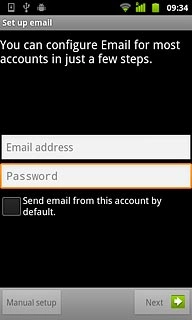 Press Password and key in the password for your email account.