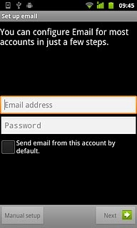 Press Email address and key in your email address (such as name@provider.com).