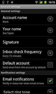 Press Default account to turn on the function.