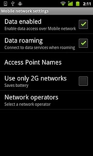 When the box next to the menu item is ticked (V), the function is turned on.