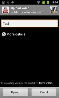 Key in text for the video clip.Press Upload.