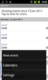 Press Settings.Follow the instructions on the display to select the required settings for the calendar.