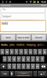 Press the required word to insert it.