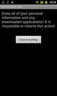 Press Erase everything.Wait a moment while the factory default settings are restored.Follow the instructions on the display to set up your phone and prepare it for use.